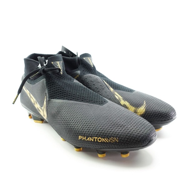 Nike Phantom VSN Elite DF FG Black Gold Soccer Cleats Mens Size 12.5 AO3262-077 - Picture 7 of 12